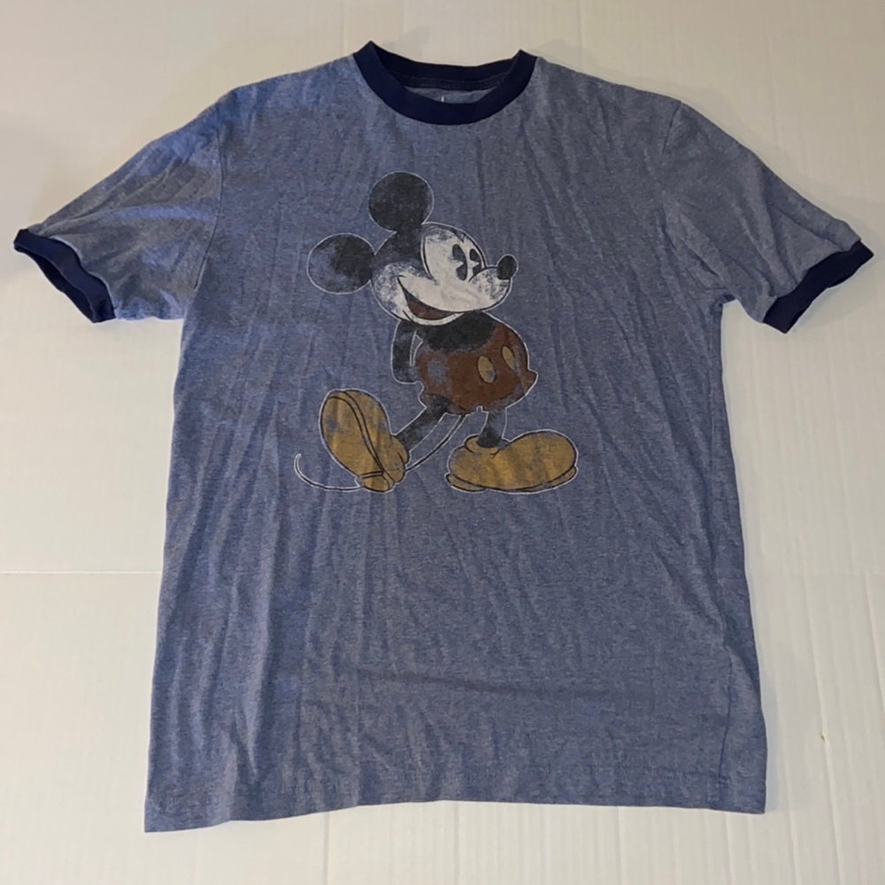 Disney Parks Adult Medium Distressed Graphic Mickey Mouse Short Sleeve Tee Shirt